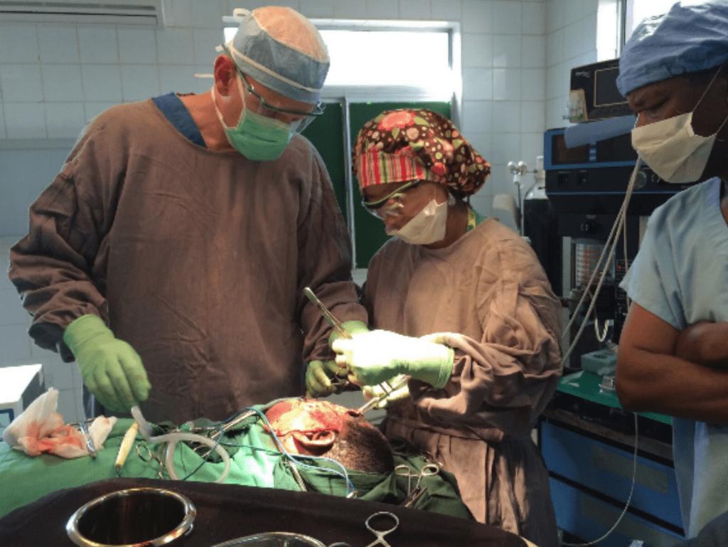 Specialist surgeons and patients at a hospital in Malawi