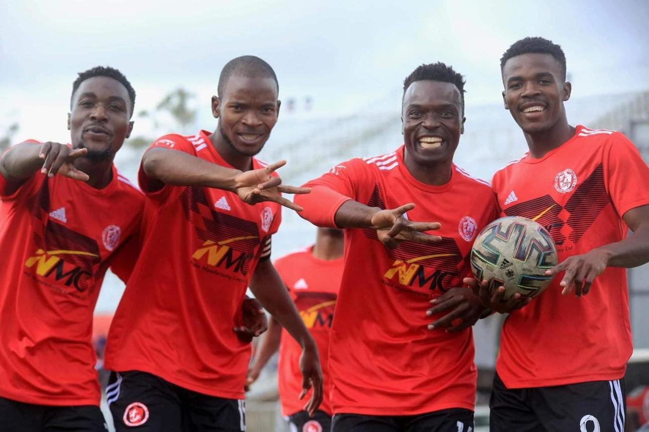 FCB Nyasa Big Bullets players celebrating a goal